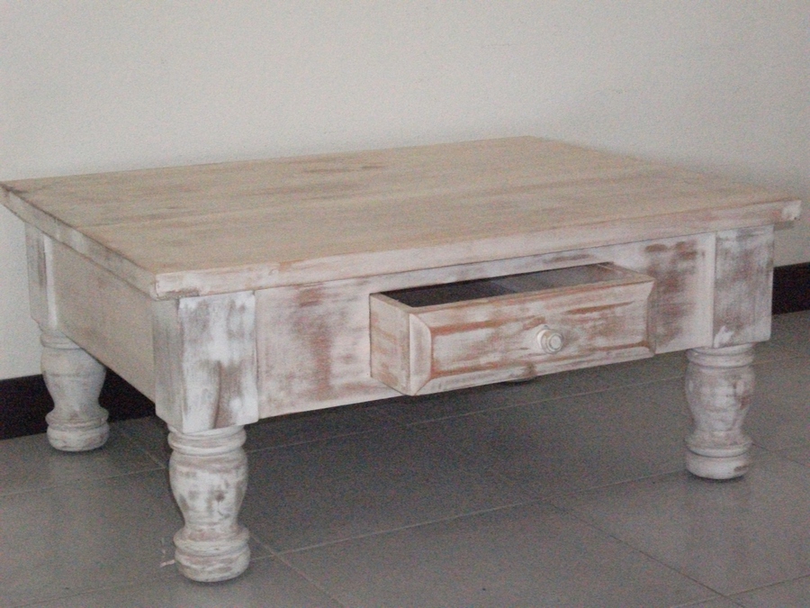 TAVOLO SHABBY CHIC DECAPATO BIANCO LEGNO TEAK MASSELLO MJ085 - Clicca l'immagine per chiudere